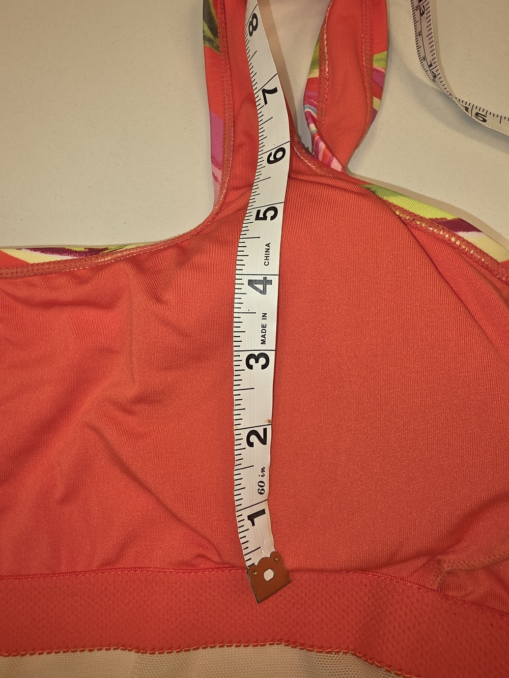 Old Navy Coral Tropical One-Piece Swimsuit with Lime & Pink Leaf Print - Picture 15 of 15